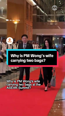 Why is PM Wong’s wife carrying two bags at the ASEAN summit? #8dayssg #8dayssgtrending #asean #fypsg #lawrencewong 