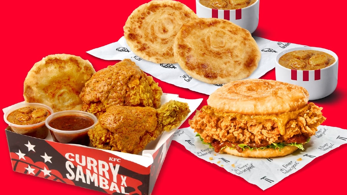 KFC Singapore launches prata Zinger burger, macaroni bowl with curry and sambal