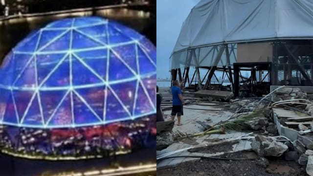 台风“摩羯”来袭 中国海口最美网红餐厅变废墟