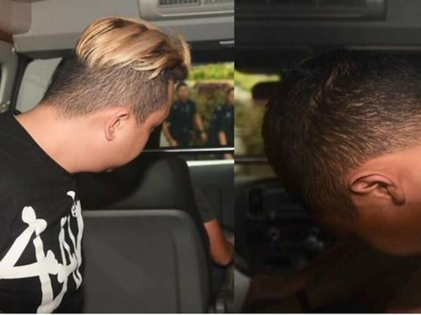 Two of the suspects in the Orchard Towers murder case seen outside court on July 4, 2019.