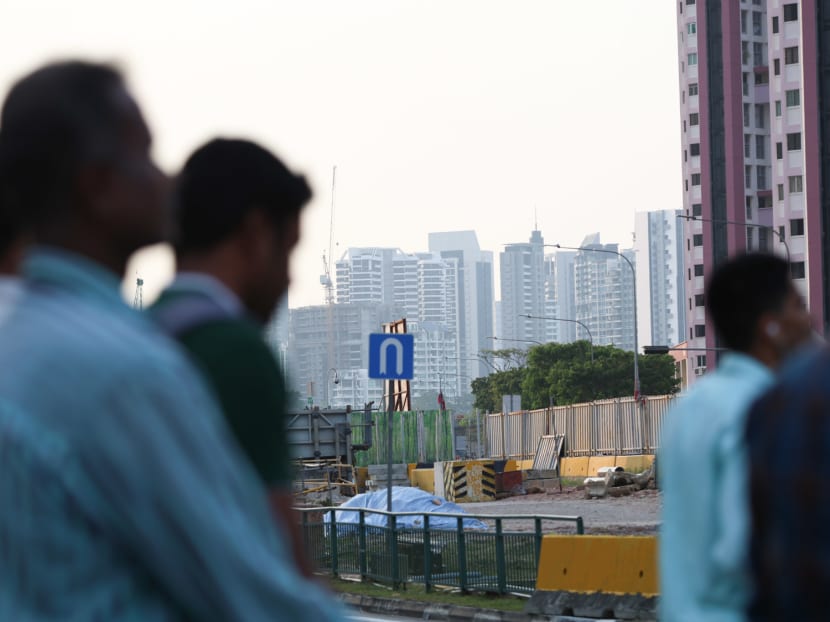 The haze seen from Rochor Canal Road at around 6pm on Oct 8, 2023. 