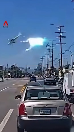 Plane crashes after hitting power lines in California