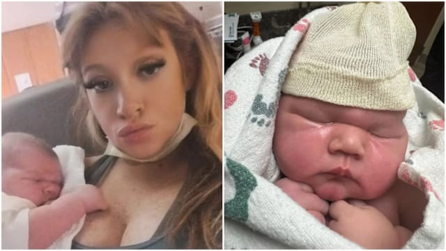 美国妈妈剖腹诞下巨婴 男婴重达5.74公斤震惊医护人员