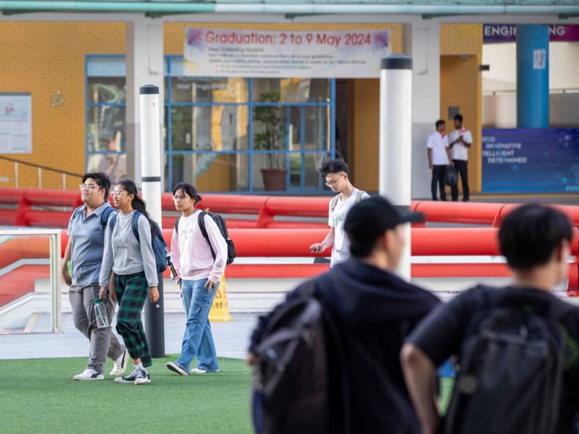 Students at Temasek Polytechnic in a photo taken on Jan 30, 2024. Students at Temasek Polytechnic in a photo taken on Jan 30, 2024.