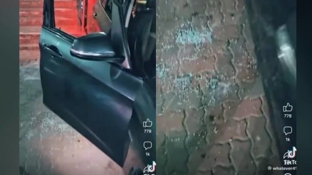 爆窗偷窃又一宗 狮城男新山逛市集车窗被打爆