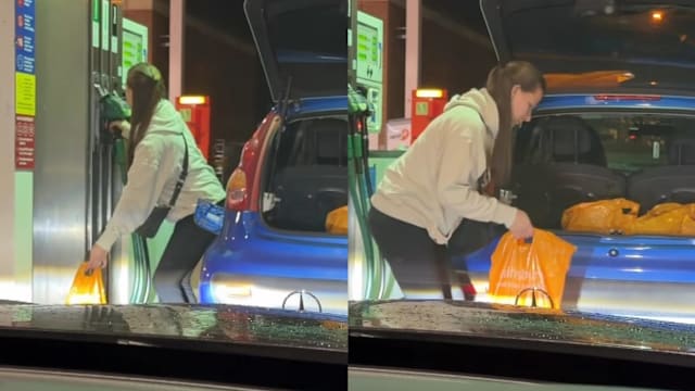 英国女子用塑料袋装汽油 危险违法行为引哗然