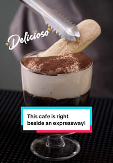 This Italian cafe is located at an interesting spot — right beside an expressway! Other than pasta and coffee, you can also shop for Italy-imported groceries at the small grocery store attached to the cafe. #8dayseatcafe #coffee #tiktoksg #fyp