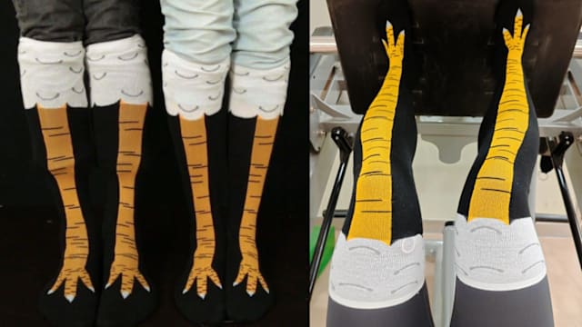 万圣节搞怪神器：鸡爪袜从赵露思直播红到健身房