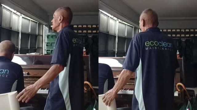 垃圾房演唱弹钢琴 两清洁工人获网民点赞