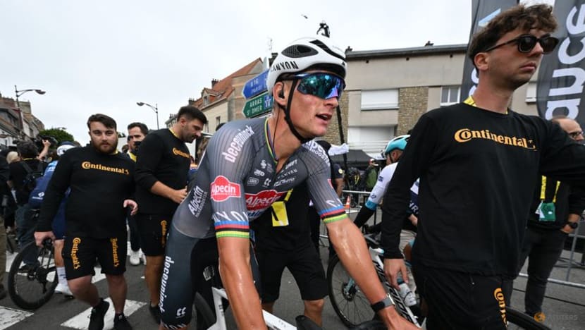 Van der Poel edges out Pogacar in sprint finish to win Tour stage two