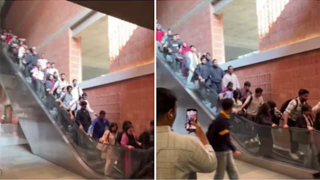 孟加拉大学电动扶梯突“狂飙” 学生惊吓画面疯传