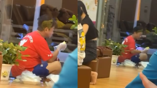 吴宗宪越南拍节目　独自坐按摩店门外吃榴梿