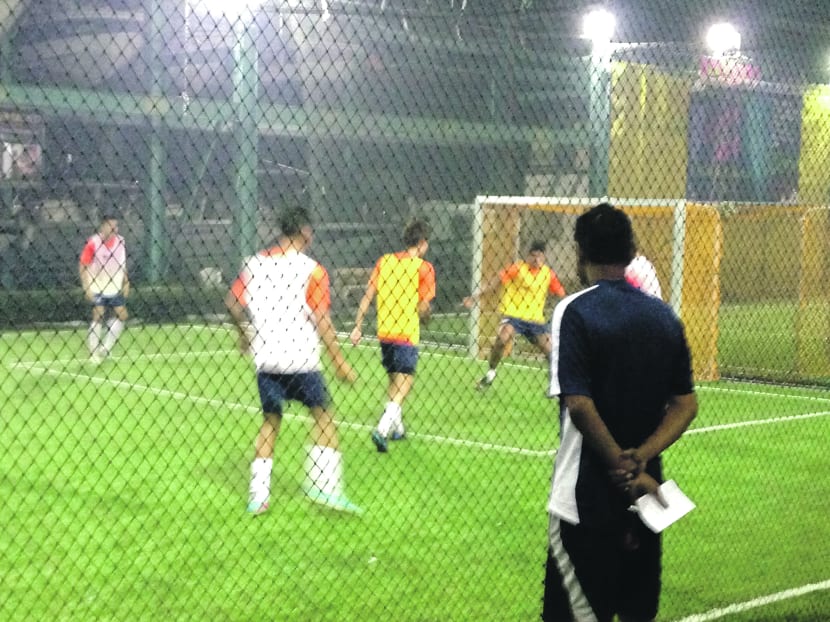 Sundram’s LionsXII were confined to an indoor futsal court yesterday. Photo: Amir Yusof