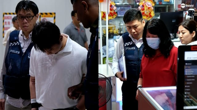 涉欺诈性注册SIM卡 一男一女被押回现场助警重组案情