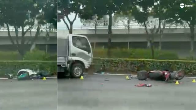 两辆摩托车疑和罗厘相撞 两人受伤送院