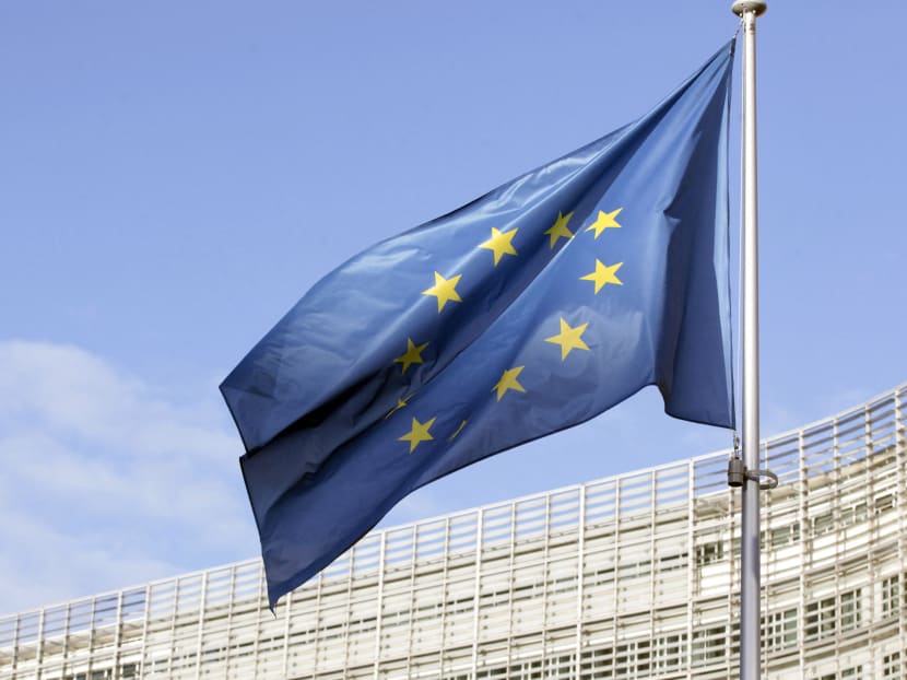 A flag of the European Union can be seen fluttering outside the European commission headquarters in Brussels on Dec 25, 2020. A flag of the European Union can be seen fluttering outside the European commission headquarters in Brussels on Dec 25, 2020.