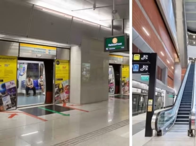 A train platform at Esplanade and Stevens MRT stations.
