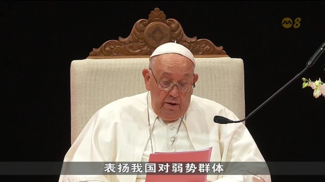 教宗肯定我国扶持弱势群体政策 并呼吁我国要特别关注贫困和年长群体