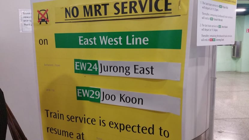 Train service temporarily suspended between Jurong East and Joo Koon due to train fault