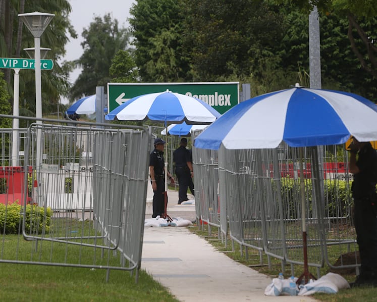 Heavy police presence at Changi Airport’s VIP Complex ahead of Kim’s arrival