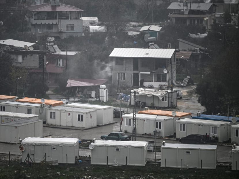 This picture taken on Jan 12, 2024 in Antakya shows a general view of a housing container erected by Turkiye's Disaster and Emergency Management Presidency (AFAD). This picture taken on Jan 12, 2024 in Antakya shows a general view of a housing container erected by Turkiye's Disaster and Emergency Management Presidency (AFAD).