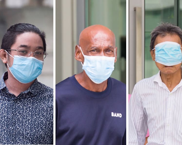 3 men charged with circuit breaker offences; one accused of drunkenly banging head on police car