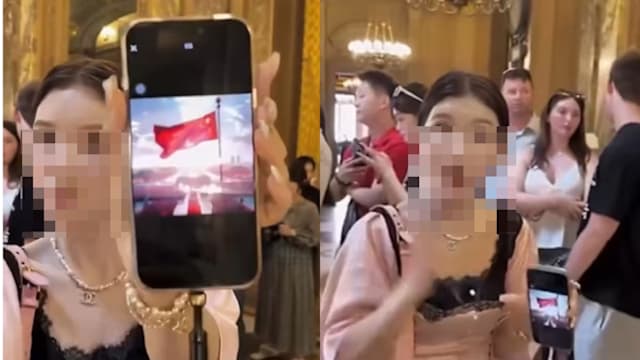 巴黎霸位拍照起争执 中国聋哑女网红亮国旗挨轰