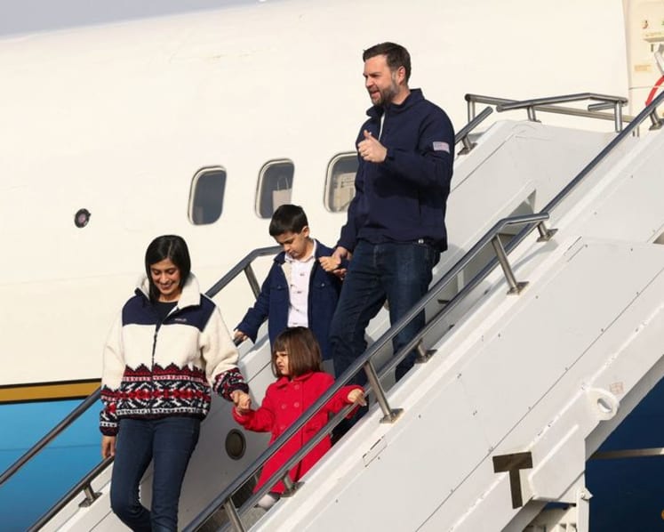 US Vice President Vance checks in to Milan on eve of Games opening
