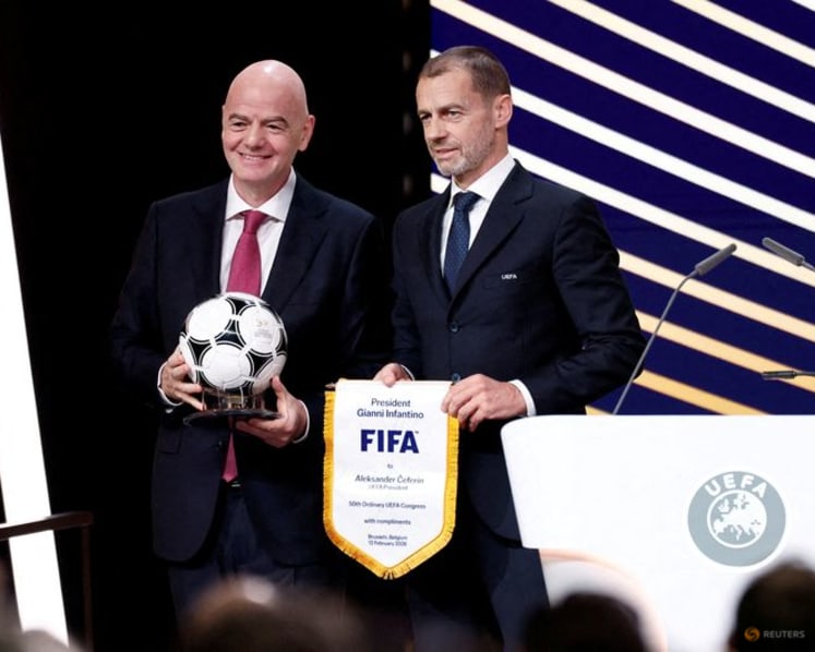 UEFA's Ceferin says Infantino could face election challenger, rules out FIFA bid