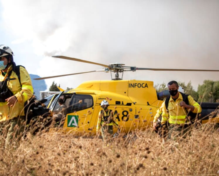 Strong wind complicates fighting wildfire in southeast Spain