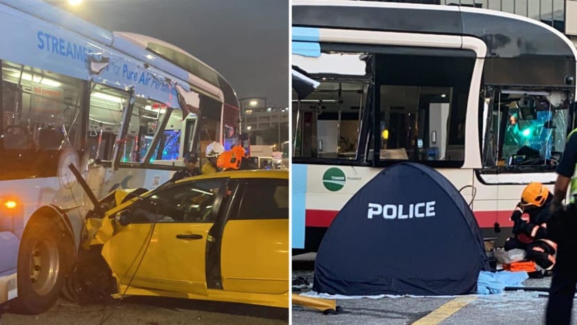 2 dead after traffic accident involving car, bus at Woodlands junction