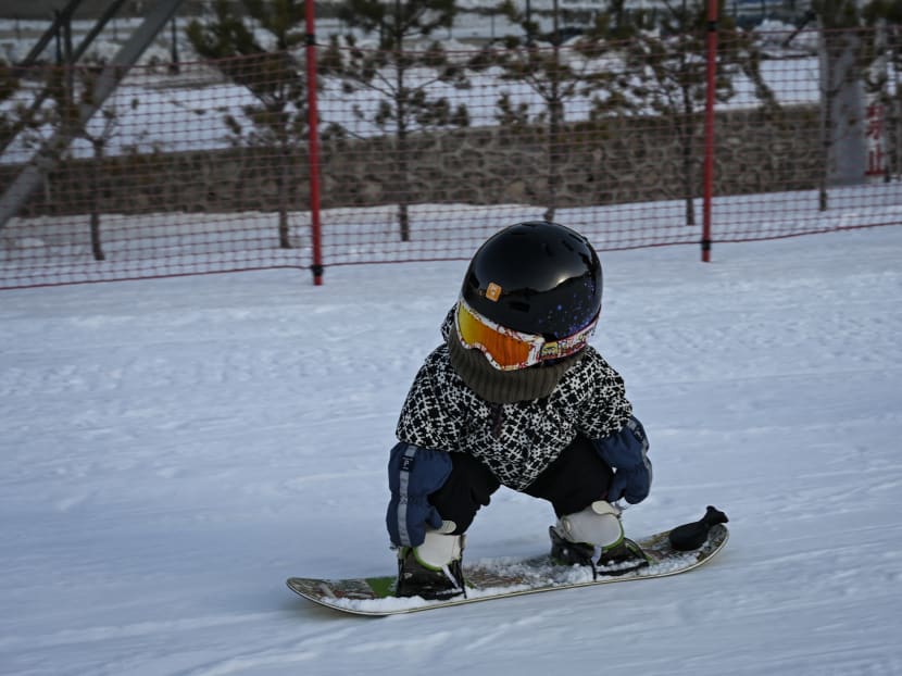 Unlike many clumsy beginners who struggle to stay upright, Yuji's bemused parents say snowboarding somehow came naturally to their baby. Unlike many clumsy beginners who struggle to stay upright, Yuji's bemused parents say snowboarding somehow came naturally to their baby.