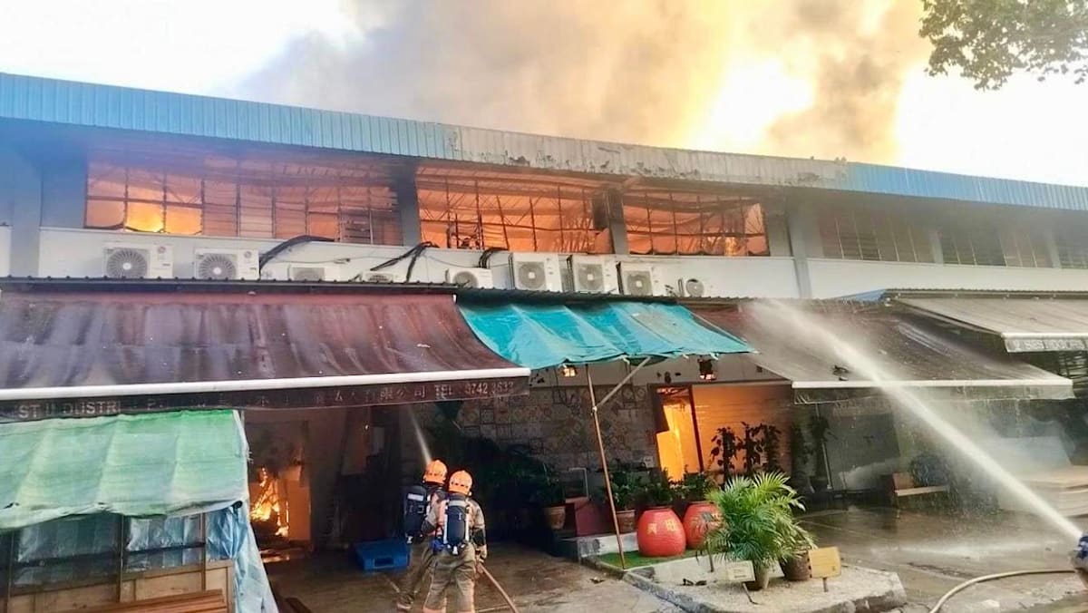 Dozens of firefighters deployed after fire breaks out at industrial area in Eunos