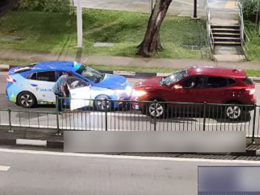 A screengrab from a video posted at SG Road Vigilante of the alleged hit-and-run incident on July 12, 2023.