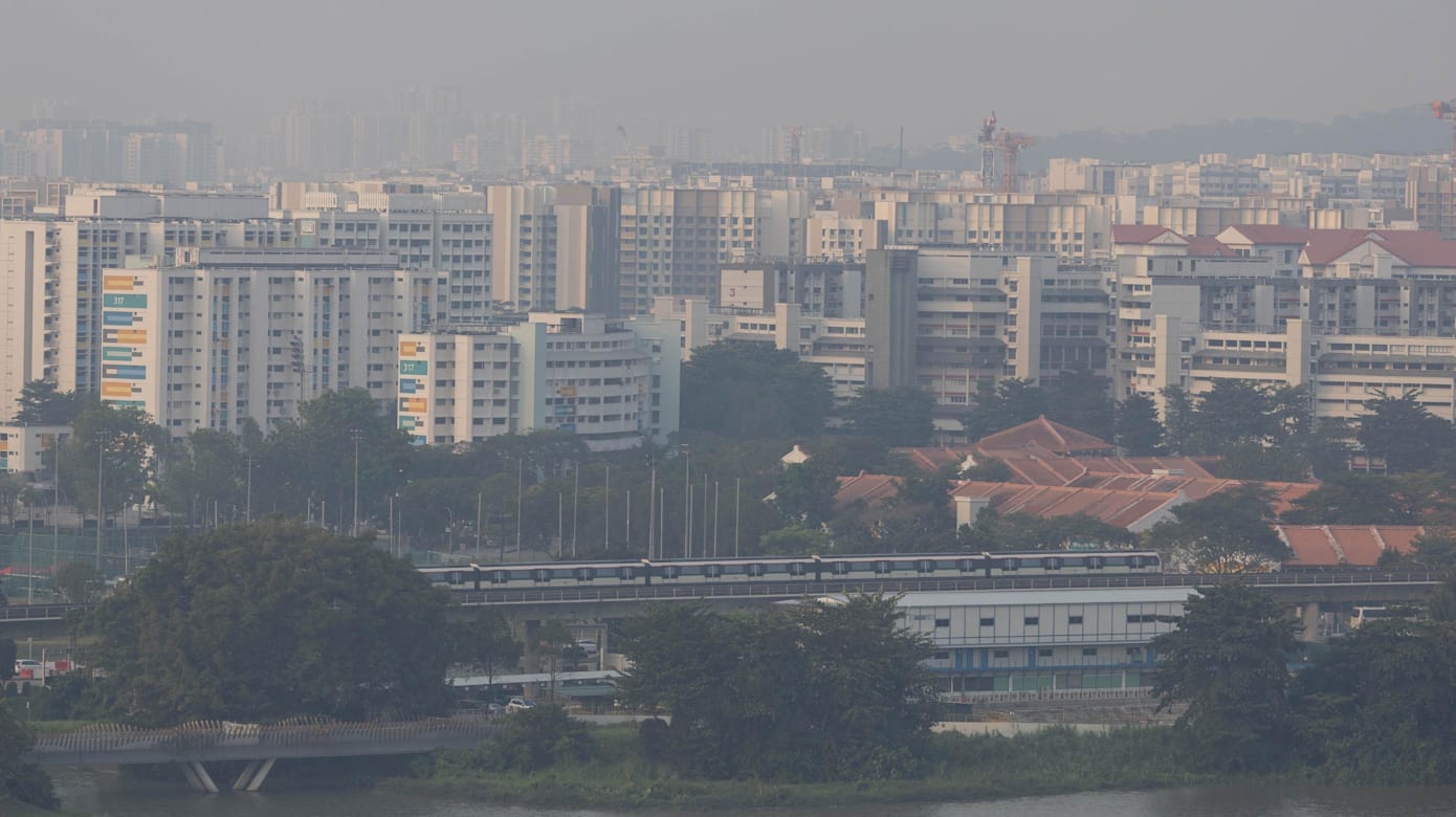 裕廊西9月4日烟霾情况。（图：亚洲新闻台/Ili Mansor）