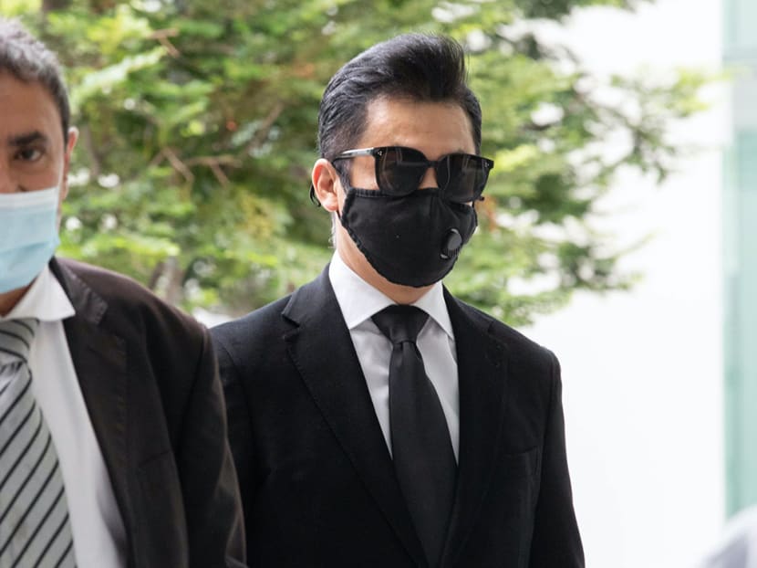 Terence Cao arriving at State Courts on March 2, 2021.