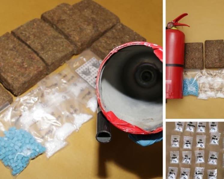 Cannabis hidden in fire extinguisher among 13kg of drugs seized in CNB raids