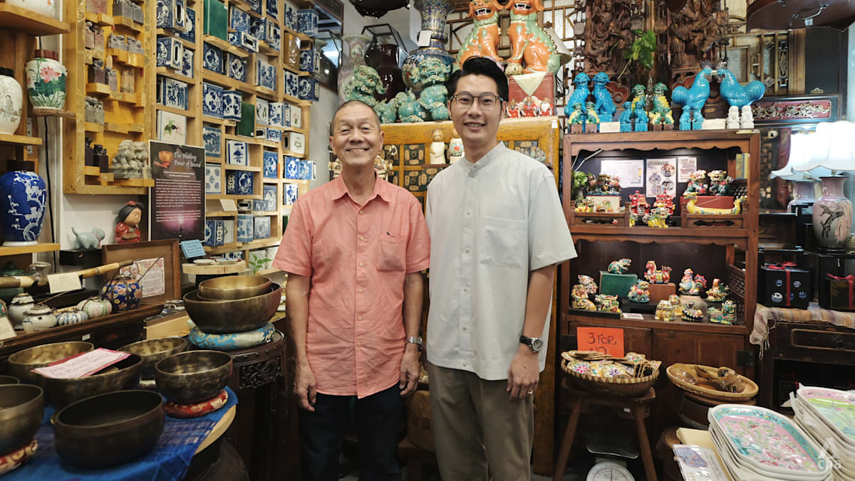 Inside a Chinatown antiques shop where a father and son cast old objects in a new light