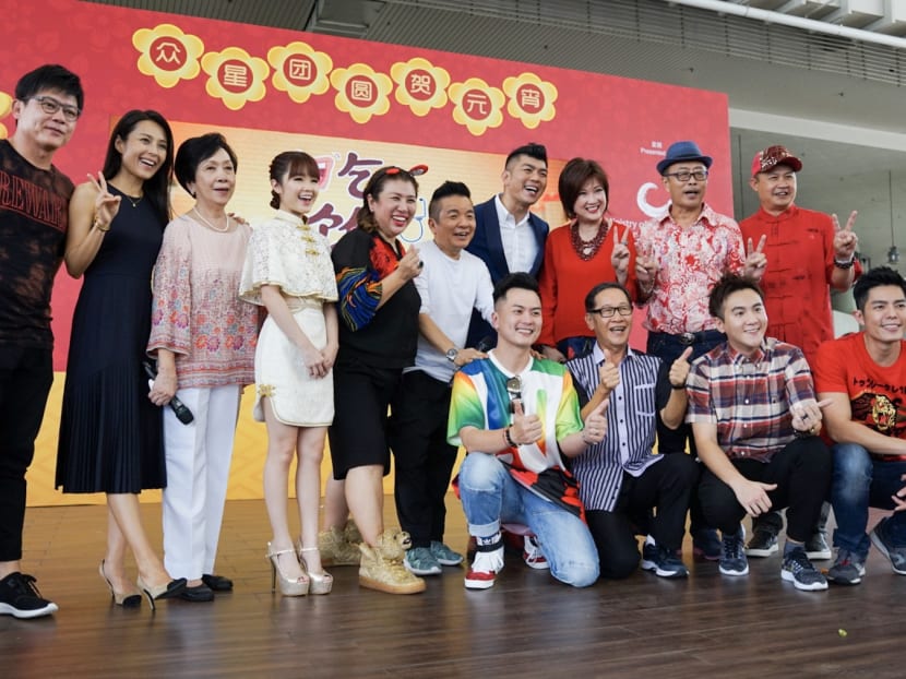 The cast of Eat Already? 2. Clockwise from top left, Wang Yuqing, Priscelia Chan, Zhu Xiufeng, Li Bao En, Liu Ling Ling, Marcus Chin, Royston Tan, Hong Hui Fang, Ye Shipin, Chen Tianwen, Zhang Yao Dong, Ian Fang, Zhang Wei and Aaron Tan. PHOTO: Hon Jin Yi