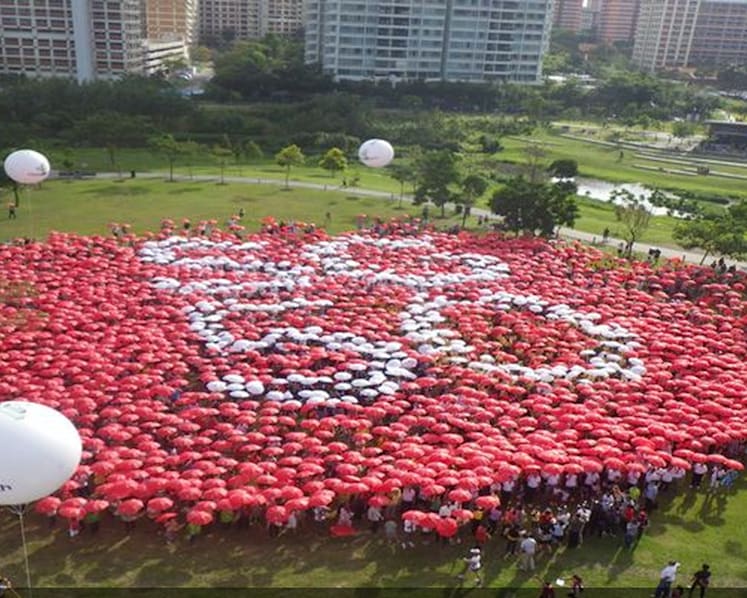 Largest SG50 logo formed