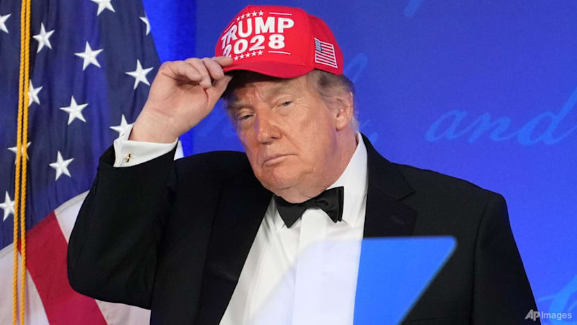 Trump bashes 'fake news', stokes 2028 furor in press gala rerun