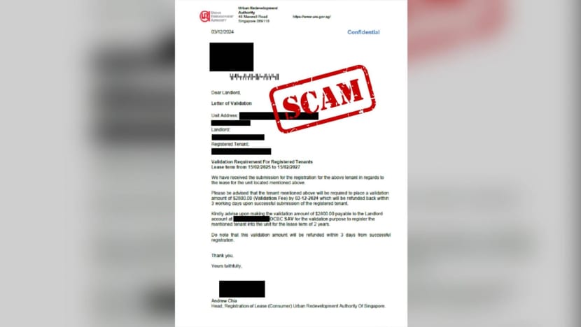 URA warns of scam involving letter to homeowners requesting tenant registration URA warns of scam involving letter to homeowners requesting tenant registration