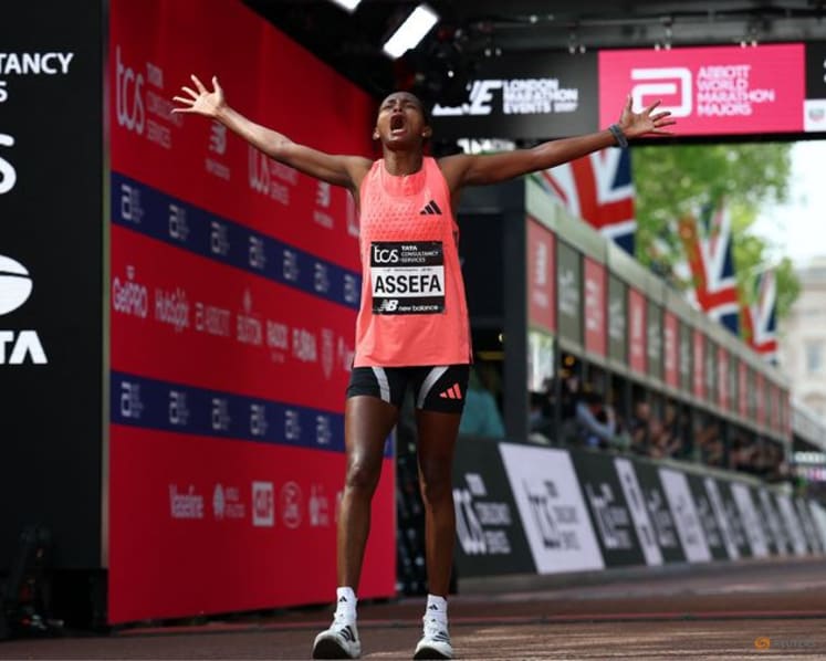 Ethiopia's Assefa breaks own world record at London Marathon
