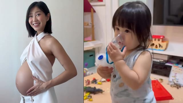 2岁女患支气管炎，郑可心怀孕后期被传染，仍抱病顾女“非常辛苦”