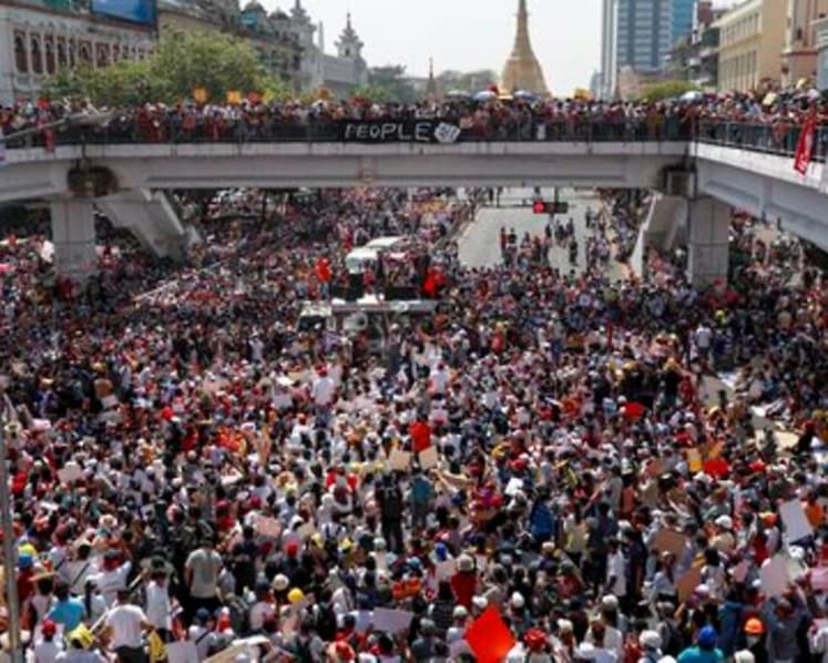 Myanmar protesters stage biggest rallies since troop deployments