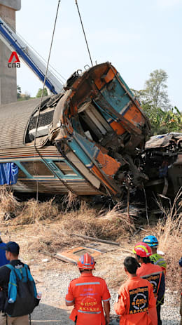 At least 32 killed after crane falls on train in Thailand