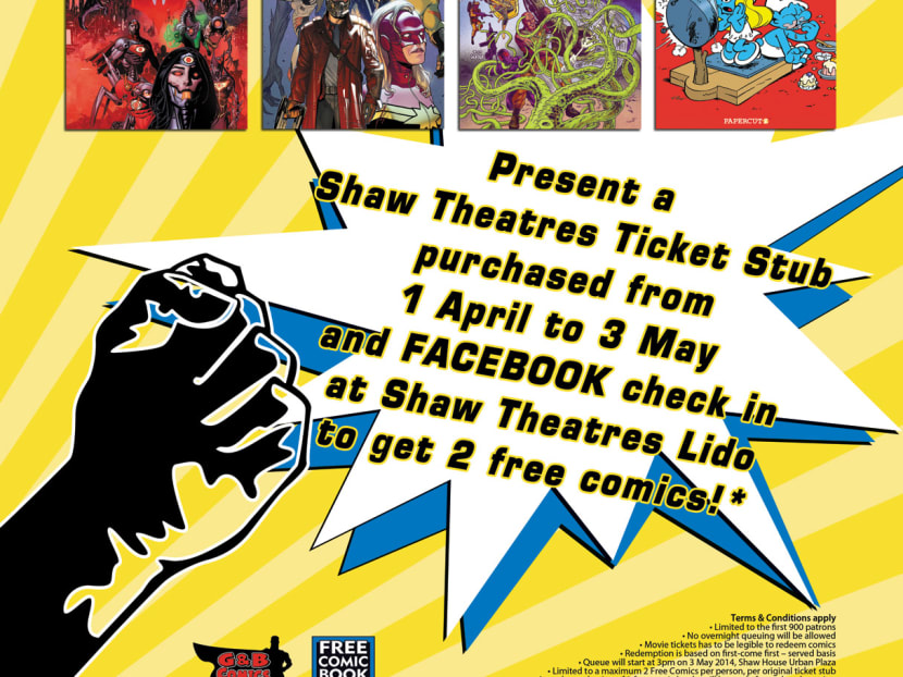 International Free Comic Book Day will be held on May 3, 2014, Saturday. Photo: Shaw Theatres