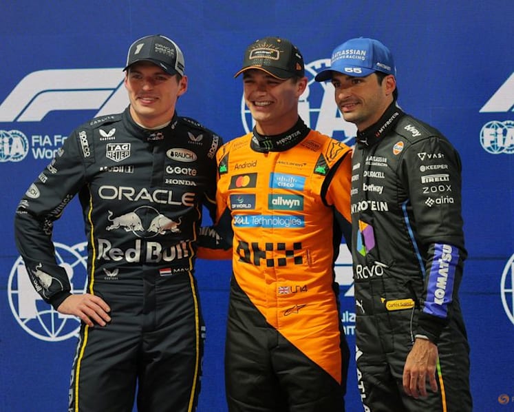 F1 leader Norris on pole in wet Las Vegas with Piastri fifth