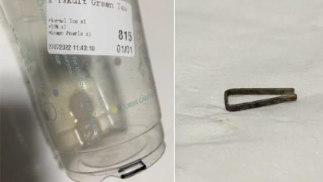 泡泡茶中发现生锈金属片 事主：所幸没吞下