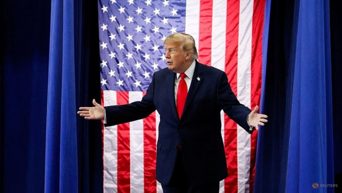 US President Donald Trump reacts as he walks on stage at the Curtis D Menard Memorial Sports Center in Wasilla, Alaska, US, on Oct 13, 2026. (Photo: REUTERS/Evan Vucci)